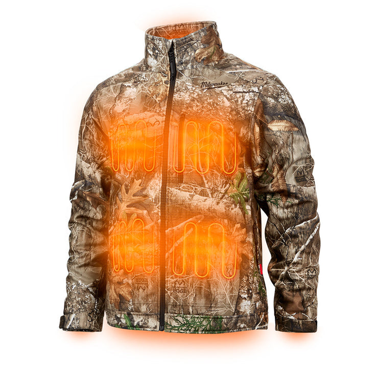 M12 12V Cordless Camo Heated Quietshell Jacket Kit, Size Medium