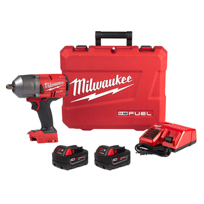 M18 FUEL 1/2" High Torque Impact Wrench with Pin Detent Kit (5.0 Ah Resistant Batteries)
