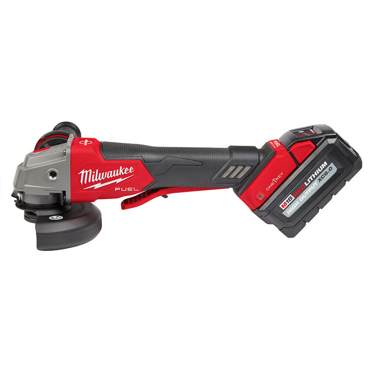 18V M18 FUEL ONE-KEY Lithium-Ion Brushless Cordless 4-1/2" / 5" Braking Grinder w/Paddle Switch, No Lock Kit 6.0 Ah