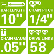 10-Inch Replacement Pole Saw Chain