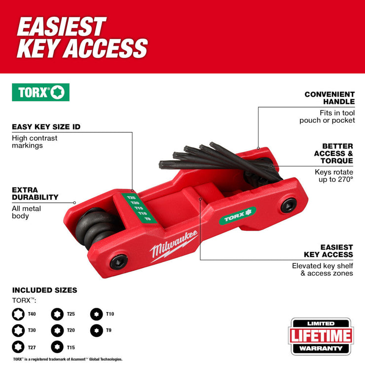 8-Key Torx Folding Hex Key Set