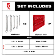 5-Piece Double End Flare Nut Wrench Set (SAE)