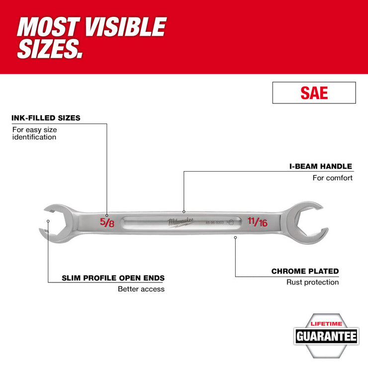 5-Piece Double End Flare Nut Wrench Set (SAE)