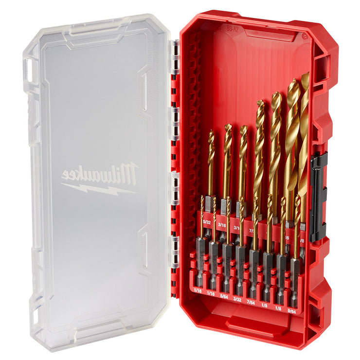 Shockwave Impact Duty Red Helix Titanium Drill Bit 15-Piece Set