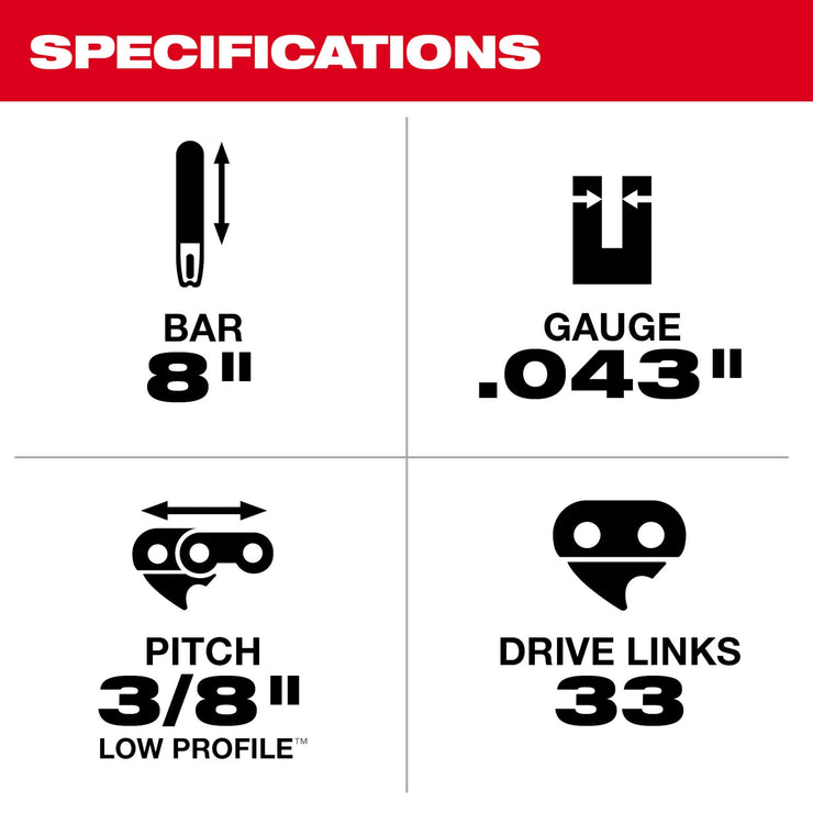 8" Pole Saw Guide Bar