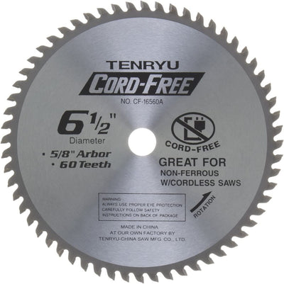 Tenryu CF-16560A 6-1/2" Cord-Free Non-Ferrous Saw Blade