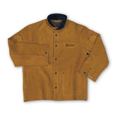 Split Cowhide Leather Welding Jacket with Heavy Duty Kevlar Stitching, Size XXL-Large