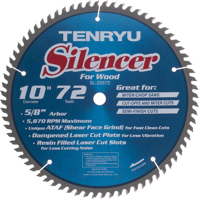 Tenryu SL-25572 10" Silencer-Series Miter Saw Blade
