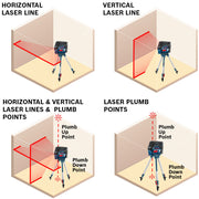 12V Max Lithium-Ion Cordless Connected Red Beam Cross-Line and Plumb Points Self-Leveling Laser Kit 2.0 Ah