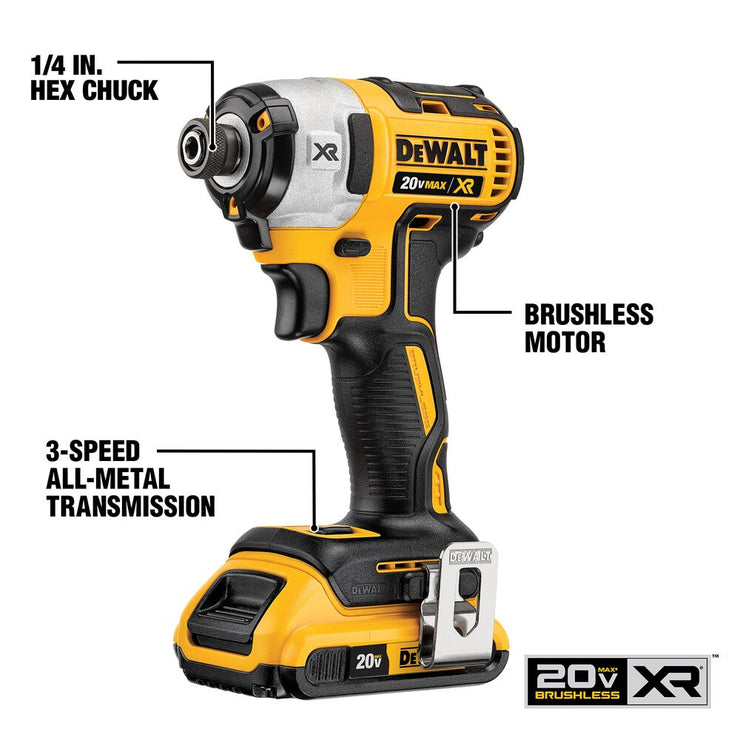 20V MAX XR Lithium-Ion Cordless 2-Tool Combo Kit with 1/2" POWER DETECT Hammer Drill and 1/4" Impact Driver