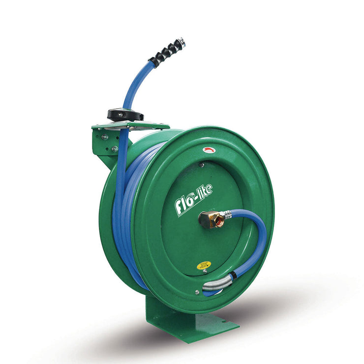 Flo-Lite 5/8" x 50' Self Retracting Water Hose Reel and Hose