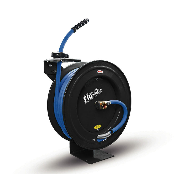 Flo-Lite 5/8" x 50' Self Retracting Water Hose Reel and Hose