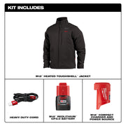 M12 12V Cordless Black Heated Jacket Kit, Size X-Large