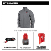 M12 12V Cordless Gray Heated Jacket Kit, Size 2X-Large