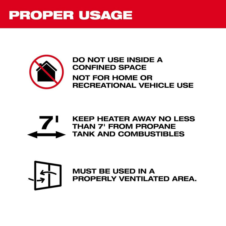 Milwaukee 0801-20 M18 70,000 BTU Forced Air Propane Heater