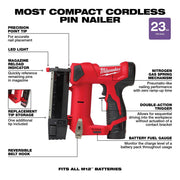 Milwaukee 2540-21 M12™ 23 Gauge Pin Nailer Kit