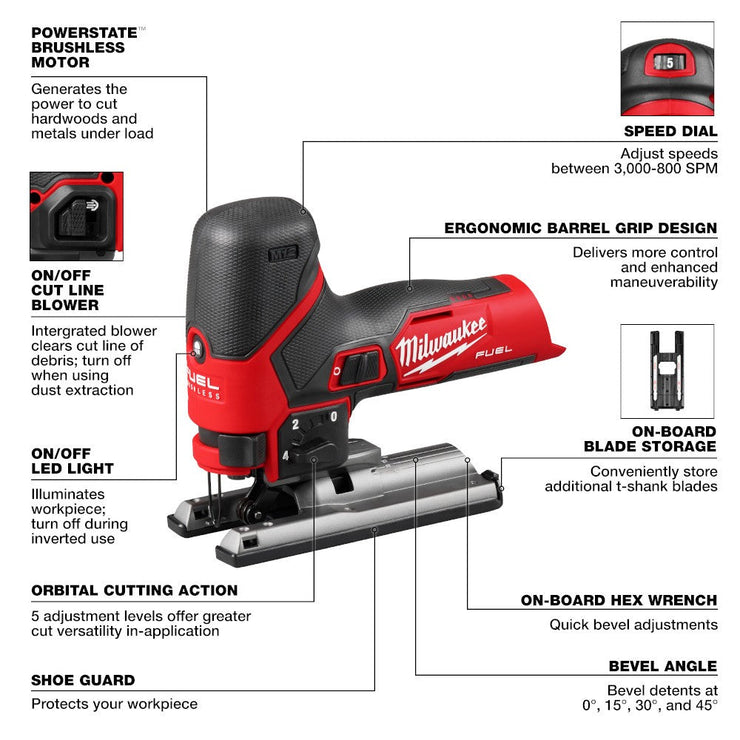 Milwaukee 2545-20 M12 FUEL Jig Saw, Bare