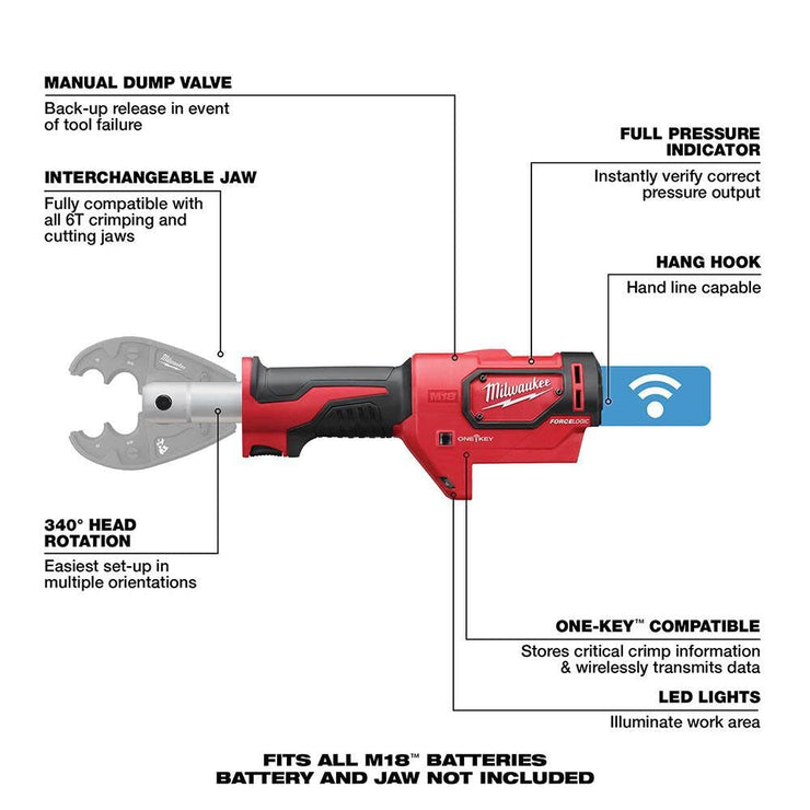 Milwaukee 2678-20 M18 FORCE LOGIC 6T Utility Crimper