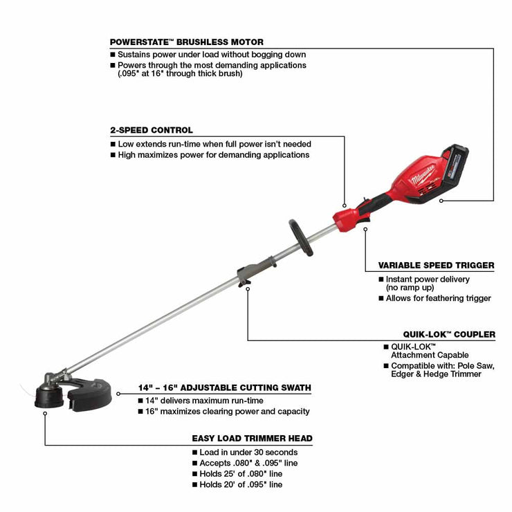 Milwaukee 2825-21ST M18 FUEL String Trimmer Kit w/ QUIK-LOK