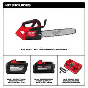 Milwaukee 2826-22T M18 FUEL 14" Top Handle Chainsaw 2 Battery Kit