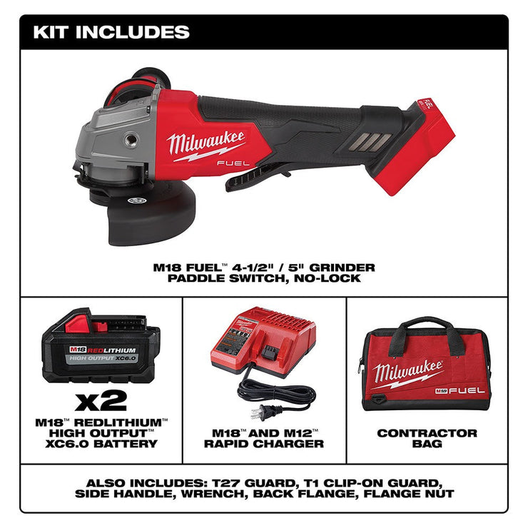 Milwaukee 2880-22 M18 FUEL™ 4-1/2" / 5" Grinder Paddle Switch, No-Lock Kit