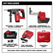 Milwaukee 2912-22DE M18 FUEL™ 1" SDS Plus Rotary Hammer Dust Extractor Kit