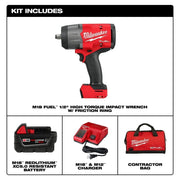 Milwaukee 2967-21B M18 FUEL 1/2" High Torque Impact Wrench w/ Friction Ring Kit