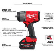 Milwaukee 2967-21F M18 FUEL 1/2" High Torque Impact Wrench w/ Friction Ring REDLITHIUM FORGE Kit