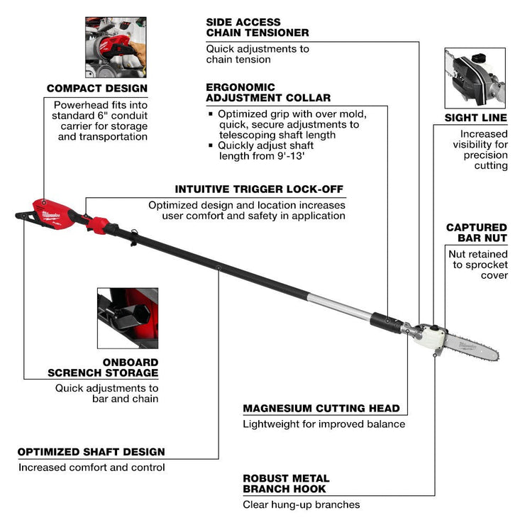 Milwaukee 3013-20 M18 FUEL Telescoping Pole Saw, Bare