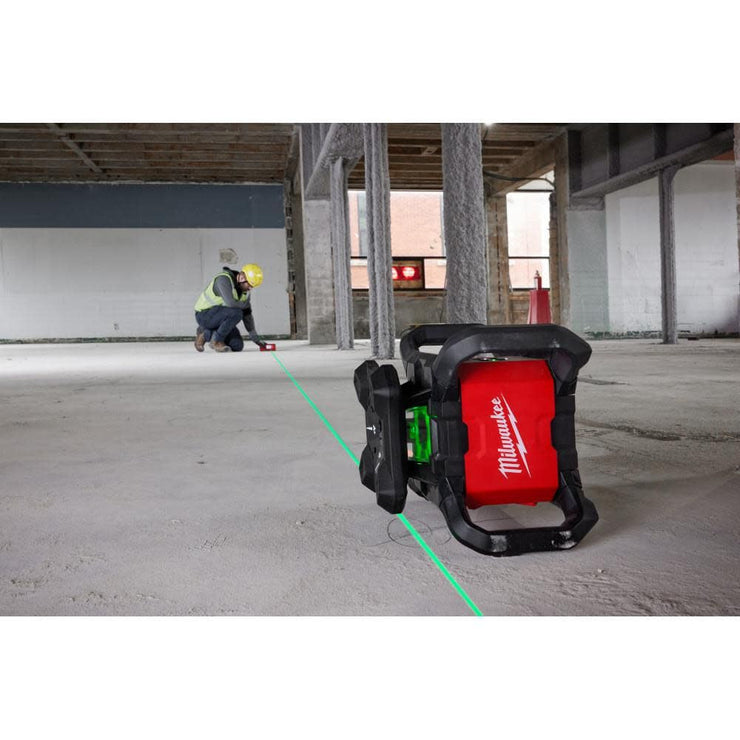 Milwaukee 3702-21 M18 Green Interior Rotary Laser Level Kit w/ Remote/Receiver & Wall Mount Bracket