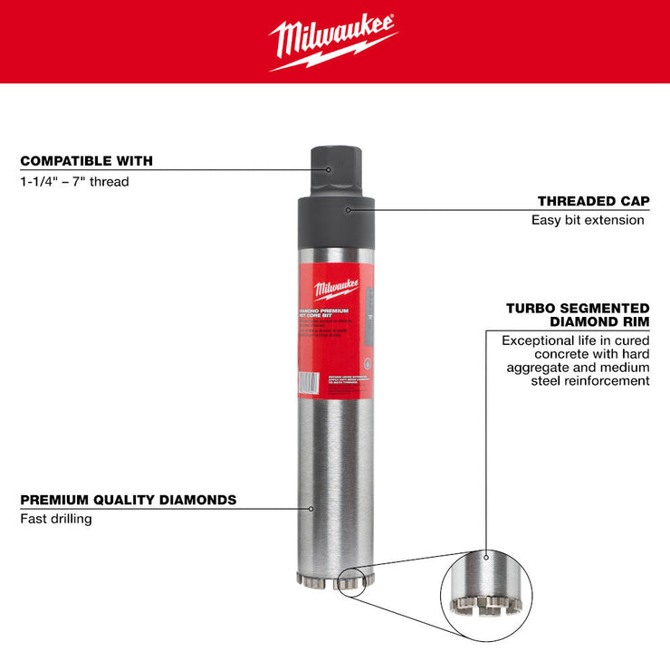 Milwaukee 48-17-3070 7" Diamond Premium Wet Core Bit