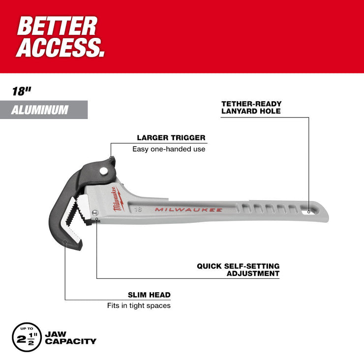 Milwaukee 48-22-7418 18" Aluminum Self-Adjusting Pipe Wrench