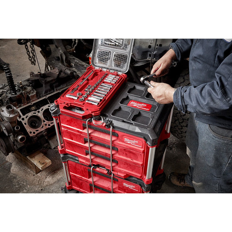 Milwaukee  48-22-9481 3/8” 28Pc Ratchet and Socket Set in PACKOUT - SAE