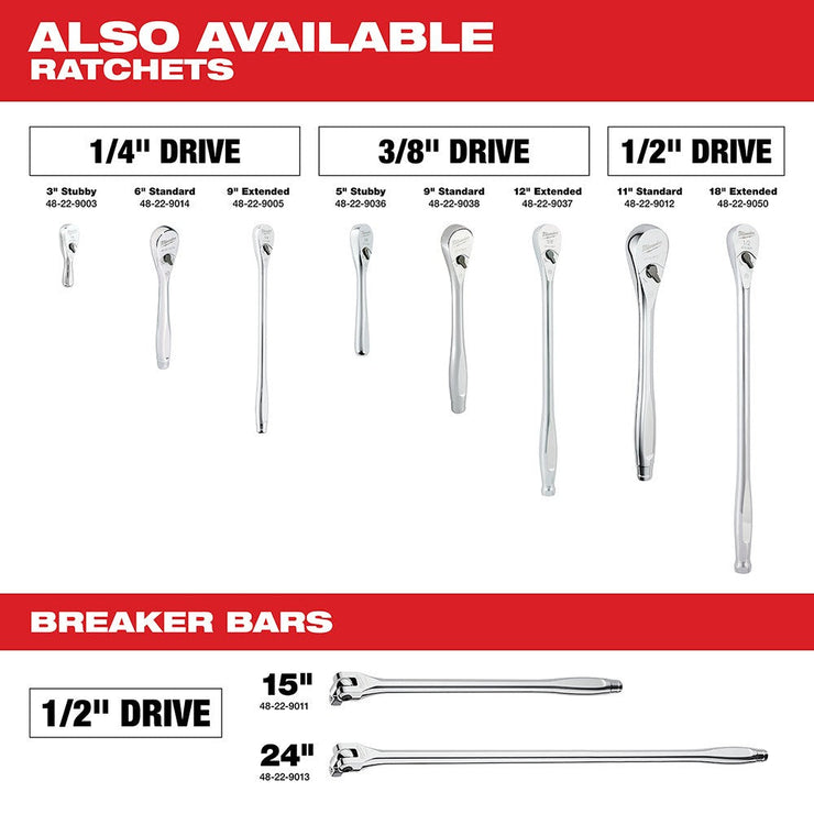 Milwaukee  48-22-9481 3/8” 28Pc Ratchet and Socket Set in PACKOUT - SAE