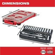 Milwaukee  48-22-9482 3/8” 32Pc Ratchet and Socket Set in PACKOUT - Metric