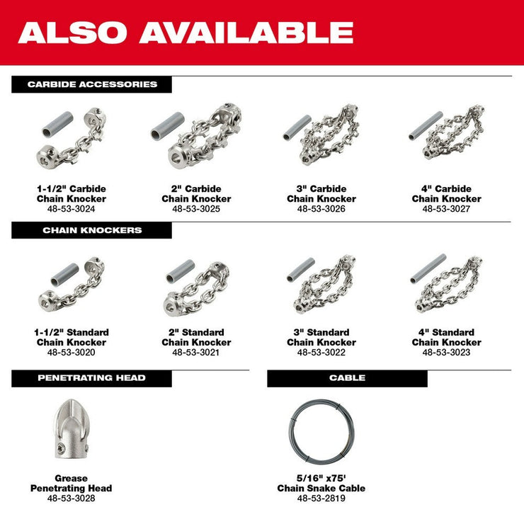 Milwaukee 48-53-3023 4" Standard Chain Knocker for 5/16" Chain Snake Cable