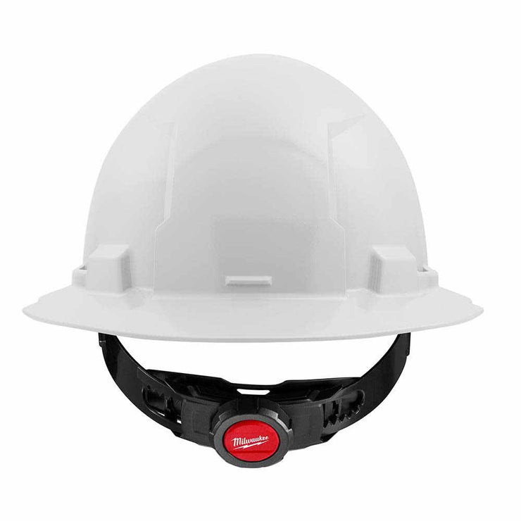 Milwaukee 48-73-1101 White Full Brim Hard Hat with 4PT Ratcheting Suspension – Type 1 Class E