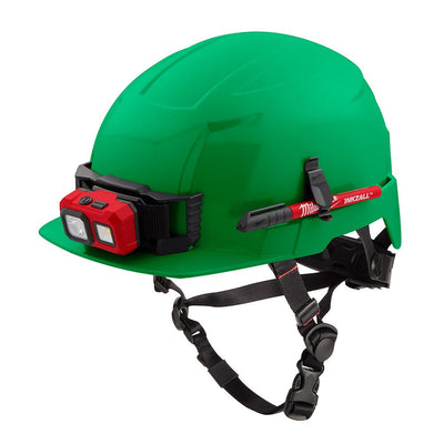 Milwaukee 48-73-1327 BOLT Green Front Brim Safety Helmet (USA) - Type 2, Class E, Non-Vented