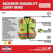 Milwaukee 48-73-5162 Class 2 Surveyor's High Visibility Yellow Safety Vest - L/XL