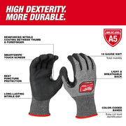 Milwaukee 48-73-7150 Cut Level 5 High-Dexterity Nitrile Dipped Gloves - S