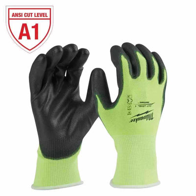 Milwaukee 48-73-8910 High Visibility Cut Level 1 Polyurethane Dipped Gloves - S