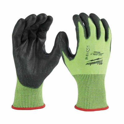Milwaukee 48-73-8952 High Visibility Cut Level 5 Polyurethane Dipped Gloves - L