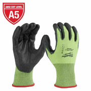 Milwaukee 48-73-8952 High Visibility Cut Level 5 Polyurethane Dipped Gloves - L