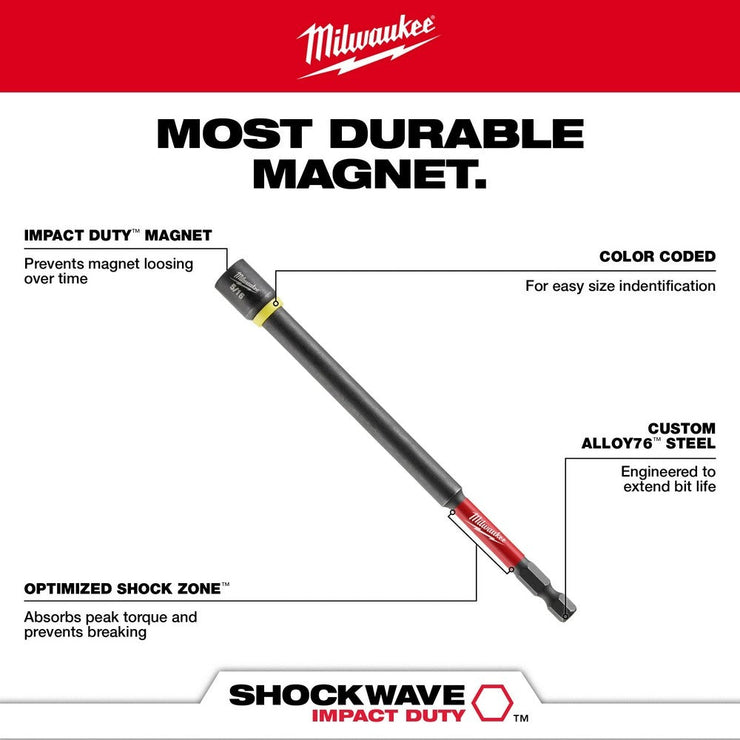 Milwaukee 49-66-4587 SHOCKWAVE Impact Duty 1/2" x 6" Magnetic Nut Driver