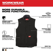 Milwaukee 801B-XL Heavy Duty Sherpa-Lined Vest - Black XL