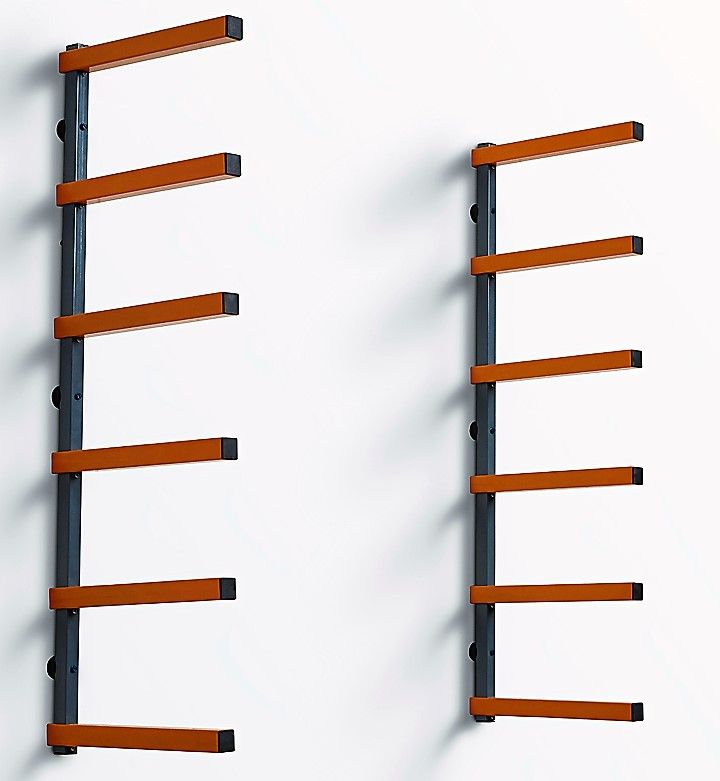 Wood Storage Rack, 6-Tier (Orange and Black)