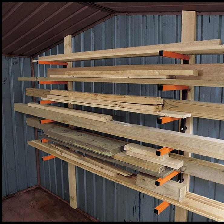 Wood Storage Rack, 6-Tier (Orange and Black)