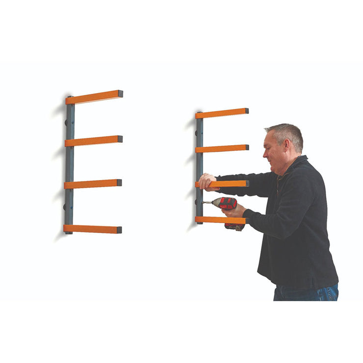 Wood Storage Rack, 4-Tier (Orange and Black)