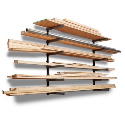Wood Storage Rack, 6-Tier (Gray and Black)