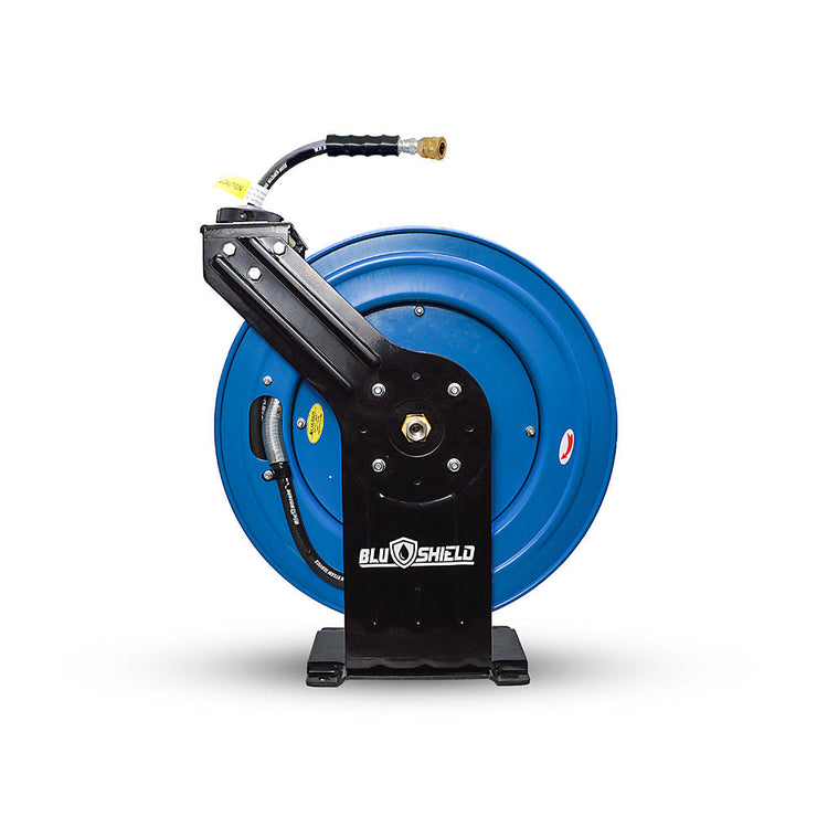 BluShield 1/4" X 100' 3000 PSI Polyester Braided Retractable Pressure Washer Hose Reel